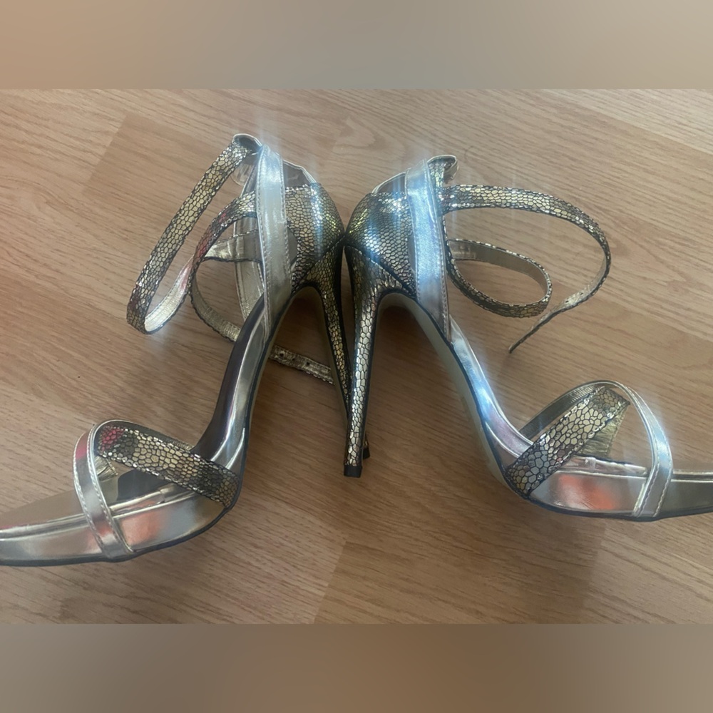 Elegant Gold and Silver Stiletto Heels